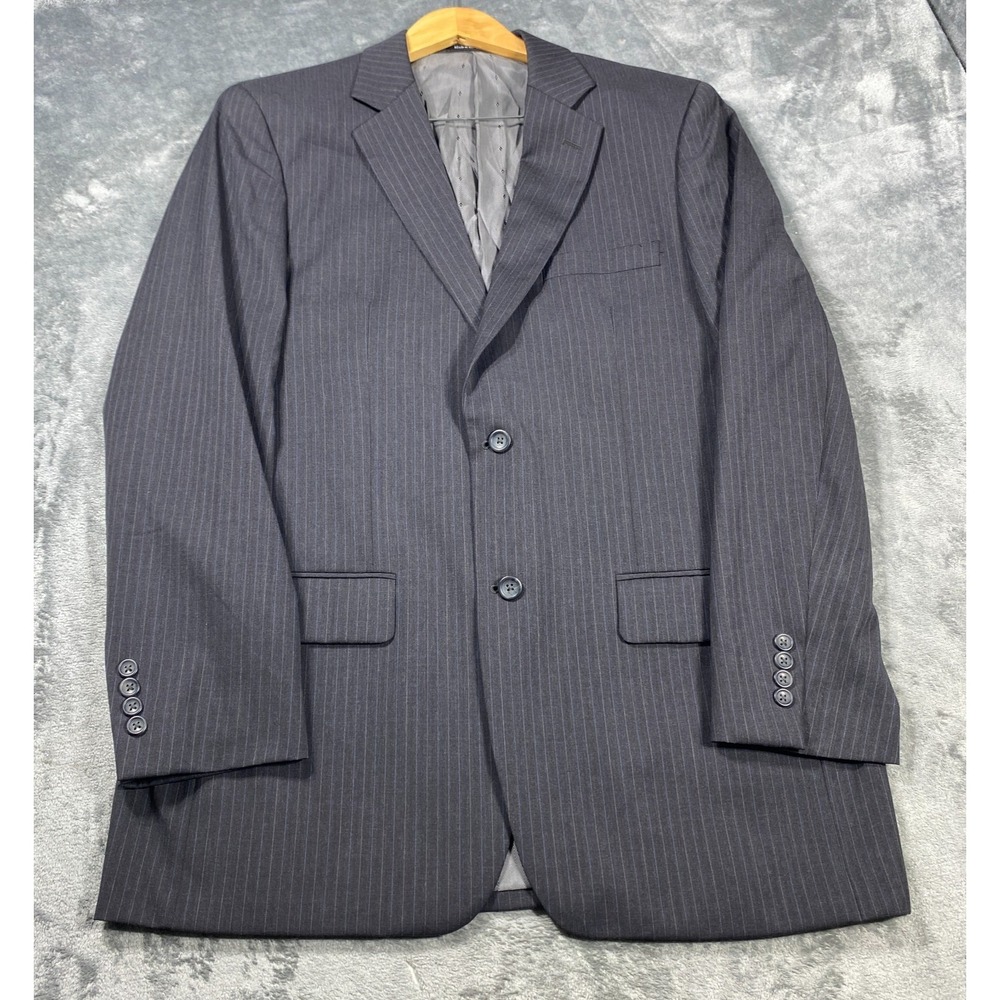 Joseph & Feiss Blazer Mens 42R Gray Striped Super 100s Wool Suit Jacket Coat